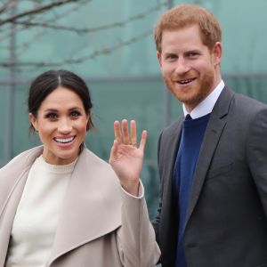 Le prince Harry et Meghan Markle visitent Catalyst Inc et rencontrent de jeunes entrepreneurs à Belfast le 23 mars 2018.