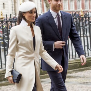 Le prince Harry et Meghan Markle - La famille royale d'Angleterre au "Commonwealth Day service" à l'Abbaye de Westminster à Londres, Royaume Uni, le 12 mars 2018.