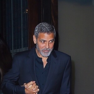 Exclusif - George Clooney est allé fêter son anniversaire (57 ans) avec sa femme Amal Alamuddin Clooney à New York, le 6 mai 2017