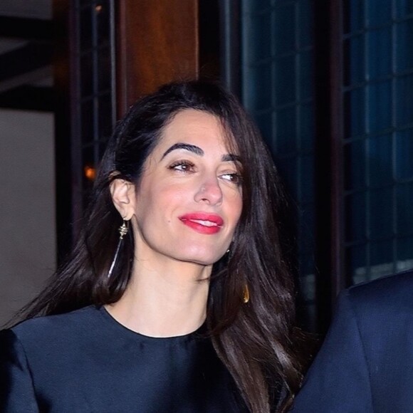 Exclusif - George Clooney est allé fêter son anniversaire (57 ans) avec sa femme Amal Alamuddin Clooney à New York, le 6 mai 2017