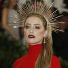 Amber Heard à l'ouverture de l'exposition "Corps célestes : Mode et imagerie catholique" pour le Met Gala à New York, le 7 mai 2018.
