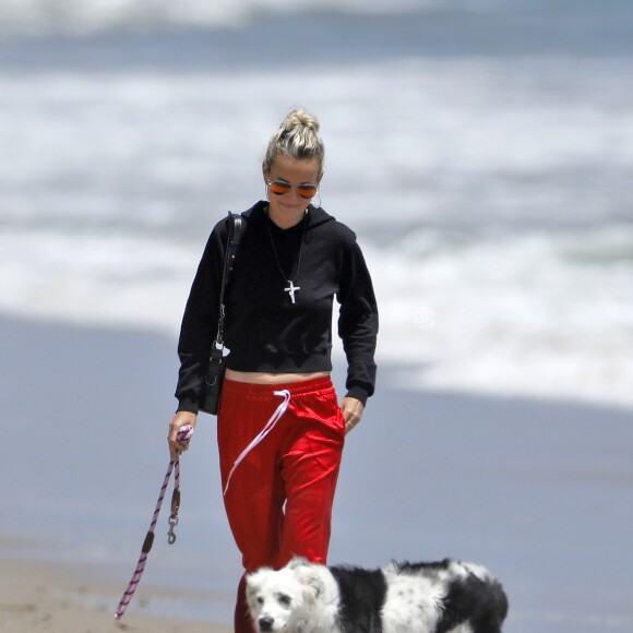 Laeticia Hallyday accompagnée de sa chienne Cheyenne va déjeuner avec Jean-François Piège et sa femme Elodie, Yaël Abrot, Christina accompagnée de sa chienne et Ezra Petronio avec sa compagne Lana Petrusevych au restaurant Nobu à Malibu le 10 mai 2018. Alors que Laeticia discutait avec ses amis sur le parking du restaurant, Christina est arrivée pour la première fois avec sa chienne qui a attaqué violemment Cheyenne sous les yeux ébahis des clients. A la suite de cette altercation tout le monde décide d'aller promener les chiennes sur la plage pour les calmer avant d’aller se restaurer en terrasse.10/05/2018 - Malibu