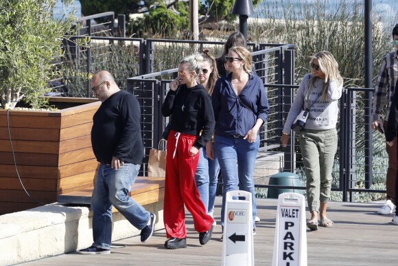 Laeticia Hallyday accompagnée de sa chienne Cheyenne va déjeuner avec Jean-François Piège et sa femme Elodie, Yaël Abrot, Christina accompagnée de sa chienne et Ezra Petronio avec sa compagne Lana Petrusevych au restaurant Nobu à Malibu le 10 mai 2018. Alors que Laeticia discutait avec ses amis sur le parking du restaurant, Christina est arrivée pour la première fois avec sa chienne qui a attaqué violemment Cheyenne sous les yeux ébahis des clients. A la suite de cette altercation tout le monde décide d'aller promener les chiennes sur la plage pour les calmer avant d’aller se restaurer en terrasse.10/05/2018 - Malibu