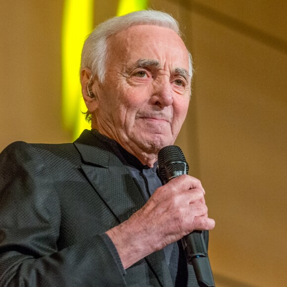 Charles Aznavour en concert à l'Office des Nations Unies à Genève. Le 13 mars 2018