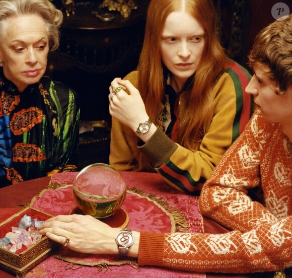 Tippi Hedren est la star de la nouvelle campagne publicitaire montres et bijoux de Gucci.
