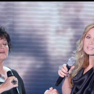 Archives - Exclusif - Maurane et Lara Fabian lors de l'émission "Chansons d'Amour pour plus de vie" en direct sur France 3 le 5 octobre 2009 © Guillaume Gaffiot / Bestimage