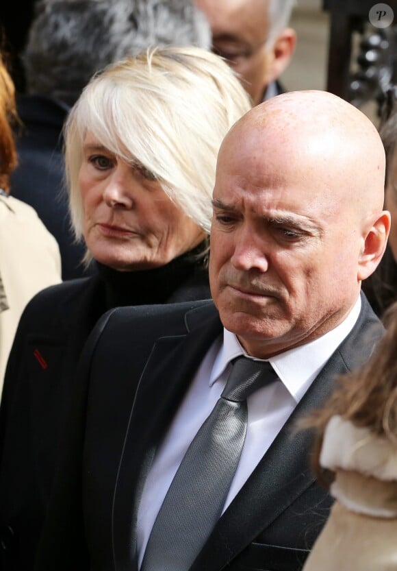 Louis Bodin et sa femme Claire Depeuille-Bodin - Obsèques de la navigatrice française Florence Arthaud en l'église Saint-Séverin à Paris, le 30 mars 2015.