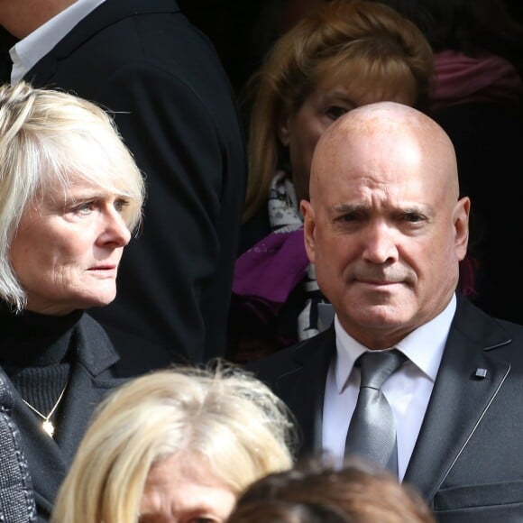 Louis Bodin et sa femme Claire Depeuille-Bodin - Obsèques de la navigatrice française Florence Arthaud en l'église Saint-Séverin à Paris, le 30 mars 2015.