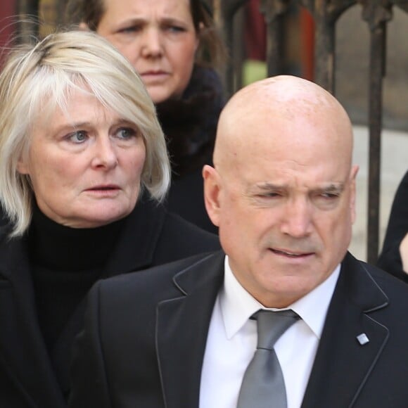 Louis Bodin et sa femme Claire Depeuille-Bodin - Obsèques de la navigatrice française Florence Arthaud en l'église Saint-Séverin à Paris, le 30 mars 2015.