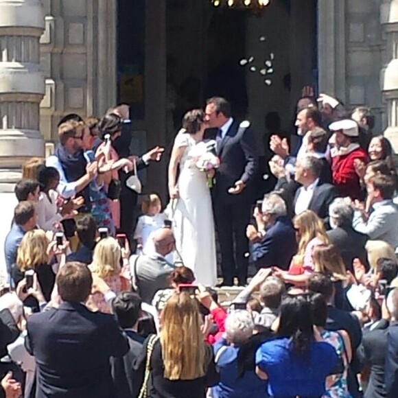 Jean Dujardin et Nathalie Péchalat se sont mariés à Saint-Cloud samedi 19 mai 2018