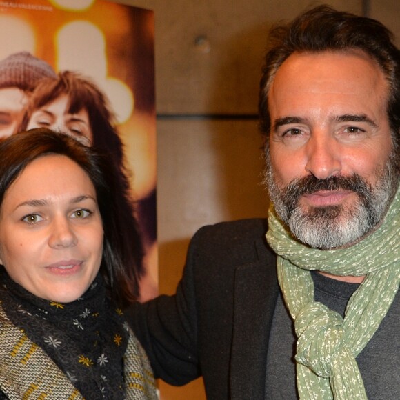 Jean Dujardin et sa compagne Nathalie Péchalat - Avant première du film "Monsieur & Madame Adelman" cinéma MK2 Bibliothèque à Paris, le 27 février 2017. © Veeren/Bestimage