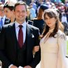 Patrick J. Adams et sa femme Troian Bellisario - Les invités arrivent à la chapelle St. George pour le mariage du prince Harry et de Meghan Markle au château de Windsor, Royaume Uni, le 19 mai 2018.