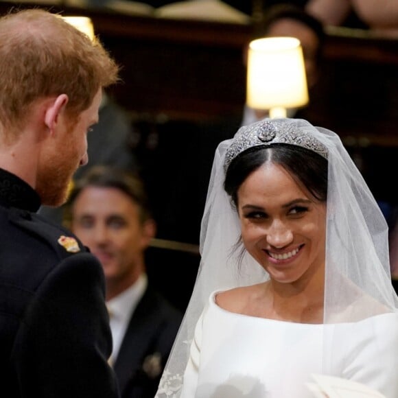 Meghan Markle et le prince Harry, duchesse et duc de Sussex, lors de leur mariage le 19 mai 2018 à Windsor.