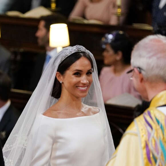 Meghan Markle et le prince Harry, duchesse et duc de Sussex, lors de leur mariage le 19 mai 2018 à Windsor.