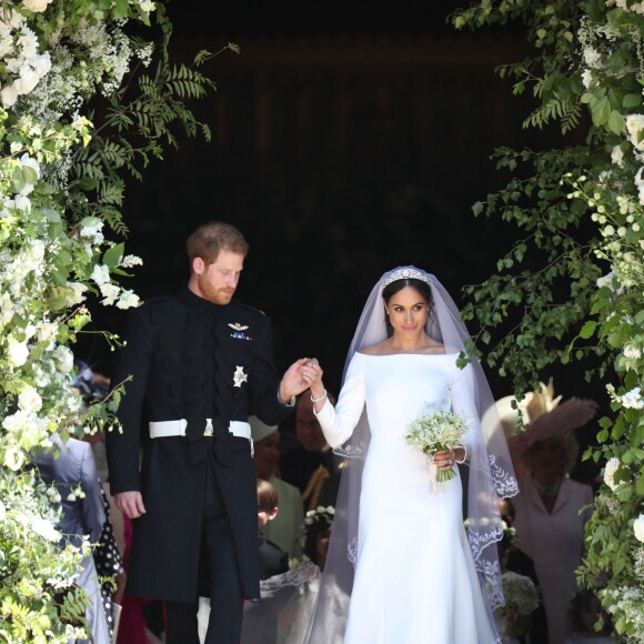 Meghan Markle et le prince Harry, duchesse et duc de Sussex, lors de leur mariage le 19 mai 2018 à Windsor.