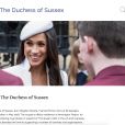 Meghan Markle, duchesse de Sussex, a désormais sa page officielle sur le site de la monarchie britannique.