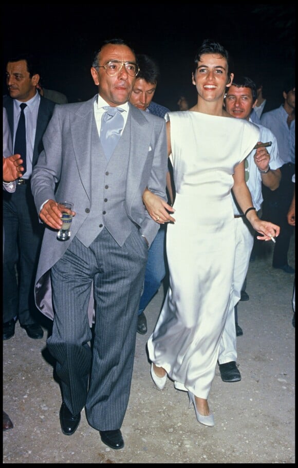 Mariage de Véornique et Yves Mourousi à Nîmes, le 28 septembre 1985.