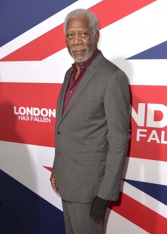 Morgan Freeman lors de la première du film "London Has Fallen" à Hollywood, le 1 mars 2016.