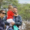 Exclusif - Ben Affleck et son ex femme Jennifer Garner assistent au match de Baseball de leur fils Samuel à Brentwood le 12 mai 2018.
