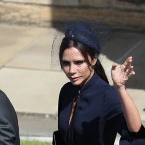 David et Victoria Beckham assistent au mariage du prince William et de Meghan Markle à la chapelle St. George au château de Windsor. Le 19 mai 2018.