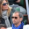 Denis Brogniart et sa femme Hortense assistent au match de Gael Monfils au 2eme Tour des Internationaux de France de tennis de Roland Garros le 29 mai 2013.
