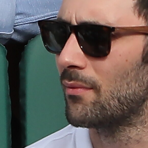 Alexandra Rosenfeld (Miss France 2006) et son compagnon Tom Lamb dans les tribunes des internationaux de tennis de Roland Garros à Paris, France, le 3 juin 2018. © Dominique Jacovides - Cyril Moreau/Bestimage