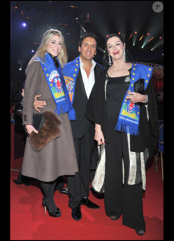 Nathalie, Dany Brillant et Anny Duperey au 35e festival international du cirque de Monte-Carlo, le 25 janvier 2011.