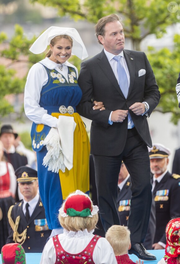 La famille royale de Suède - ici, la princesse Madeleine avec son mari Christopher O'Neill - a célébré le 6 juin 2018 la Fête nationale.