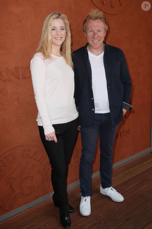Natacha Regnier et son compagnon Jérôme Pitorin au village des Internationaux de Tennis de Roland Garros à Paris le 7 juin 2018, jour 12. © Cyril Moreau / Bestimage