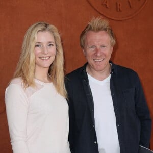 Natacha Regnier et son compagnon Jérôme Pitorin au village des Internationaux de Tennis de Roland Garros à Paris le 7 juin 2018, jour 12. © Cyril Moreau / Bestimage