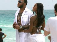 Flo Rida, en plein boulot sur une plage de Miami... avec sa nouvelle bombe ! C'est chaud !