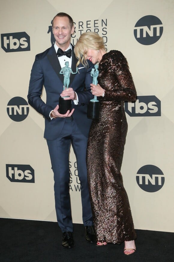 Alexander Skarsgard, Nicole Kidman à la remise de prix des acteurs Guild awards à l'Auditorium Shrine à Los Angeles, le 21 january