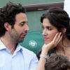Laurie Cholewa et son fiancé Greg Levy - People dans les tribunes lors des Internationaux de France de Tennis de Roland-Garros à Paris le 1er juin 2018. © Dominique Jacovides-Cyril Moreau / Bestimage