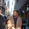 Kim Kardashian avec son mari Kanye West fêtent les 5 ans de leur fille North West accopagnée de son amie Ryan à New York, ils arrivent au restaurant "The Polo Bar" pour le dîner à New York le 15 juin 2018.