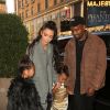 Kim Kardashian avec son mari Kanye West fêtent les 5 ans de leur fille North West accopagnée de son amie Ryan à New York, ils arrivent au spectacle "Frozen" à Times Square le 15 juin 2018.