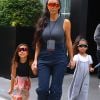 Kim Kardashian et son mari Kanye West avec leurs filles North West et son amie Ryan sont allés au restaurant Cipriani pour les 5 ans de North à New York le 15 juin 2018.