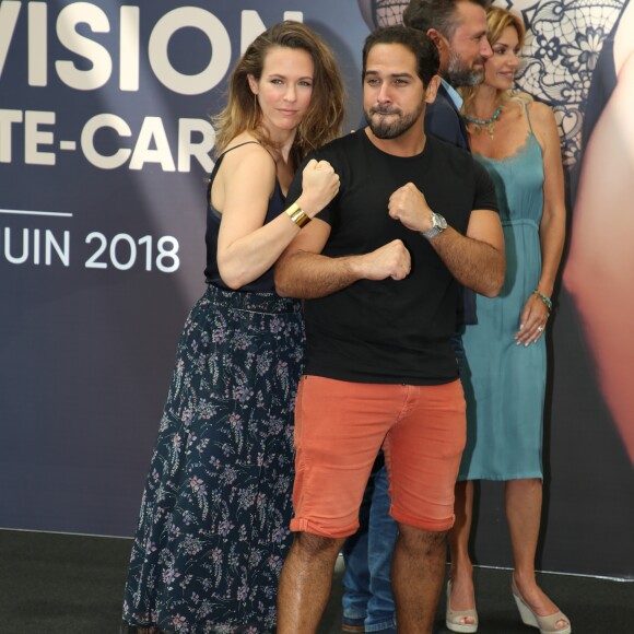 Lorie Pester et Samy Gharbi lors du photocall de la série "Demain nous appartient" lors du 58e festival de Télévision de Monte-Carlo à Monaco le 16 juin 2018. © Denis Guignebourg / Bestimage