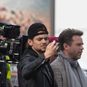 Exclusif - Rayane Bensetti, Guillaume de Tonquédec - Tournage du film "Let's Dance" à Paris le 5 juin 2018.