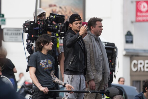 Exclusif - Rayane Bensetti, Guillaume de Tonquédec - Tournage du film "Let's Dance" à Paris le 5 juin 2018.