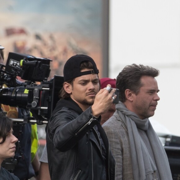 Exclusif - Rayane Bensetti, Guillaume de Tonquédec - Tournage du film "Let's Dance" à Paris le 5 juin 2018.