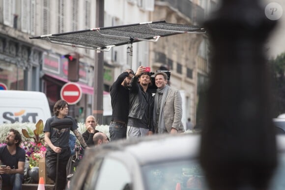 Exclusif - Rayane Bensetti, Guillaume de Tonquédec - Tournage du film "Let's Dance" à Paris le 5 juin 2018.