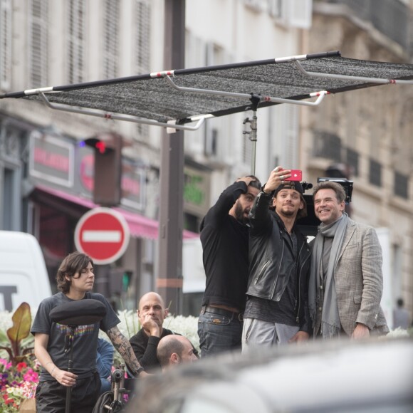 Exclusif - Rayane Bensetti, Guillaume de Tonquédec - Tournage du film "Let's Dance" à Paris le 5 juin 2018.