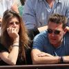 Benjamin Castaldi avec sa femme Aurore Aleman dans les tribunes des Internationaux de France de Tennis de Roland-Garros à Paris le 2 juin 2018. © Jacovides/Moreau/Bestimage