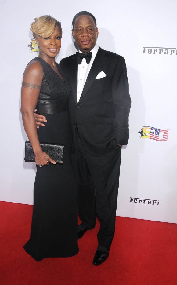 Mary J. Blige et son mari Kendu Isaacs à la Soirée pour célébrer les 60 ans de la marque Ferrari aux Etats-Unis, à Beverly Hills, le 11 octobre 2014.