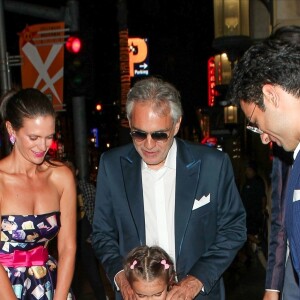 Exclusif - Andrea Bocelli est allé en famille (sa femme Veronica Berti, leur fille Virginia et les fils d'Andrea, Amos et Matteo) voir son étoile sur le célèbre Walk Of Fame à Los Angeles, le 18 juin 2018.