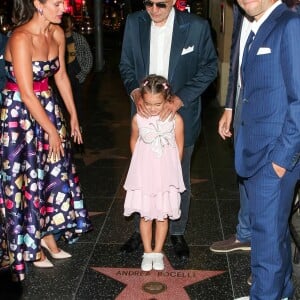 Exclusif - Andrea Bocelli est allé en famille (sa femme Veronica Berti, leur fille Virginia et les fils d'Andrea, Amos et Matteo) voir son étoile sur le célèbre Walk Of Fame à Los Angeles, le 18 juin 2018.