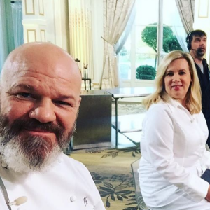 Philippe Etchebest en tournage pour Top Chef sur M6 avec Michel Sarran et Helène Darroze - Instagram