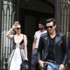 Exclusif - Céline Dion et son danseur Pepe Munoz quittent l'hôtel Royal Monceau et se rendent dans les salons de la boutique "Schiaparelli" sur la place Vendôme à Paris le 1er aout 2017.