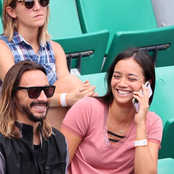 Bob Sinclar et une amie dans les tribunes des internationaux de Roland Garros - jour 5 - à Paris, France, le 31 mai 2018. © Cyril Moreau - Dominique Jacovides/Bestimage