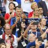 Nagui et sa femme Mélanie Page - Célébrités dans les tribunes lors du match de coupe du monde opposant la France au Danemark au stade Loujniki à Moscou, Russia, le 26 juin 2018. Le match s'est terminé par un match nul 0-0. © Pierre Perusseau/Bestimage